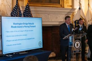 Gov McKee and Walsh Construction Announce Washington Bridge rebuild process